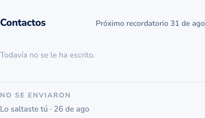 Contactos de un cobro: cuándo sale el próximo recordatorio y cuál no salió, con su motivo